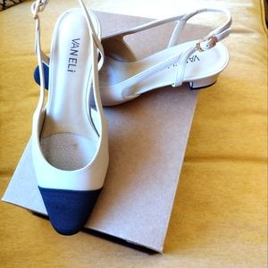 Vaneli two tone sling back pumps size 6 1/2